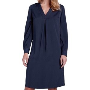 The White Company White Label Pleat Sleeve Navy Dress